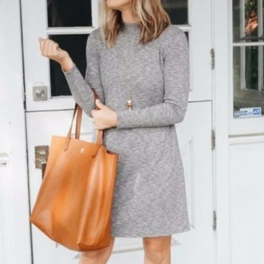 Madewell City Block Mock Neck Long Sleeve Dress M